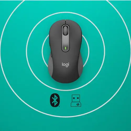 "Logitech Signature M650" belaidė pelė, dešinioji, optinė, RF belaidis ryšys + "Bluetooth", 2000 DPI, grafito spalvos