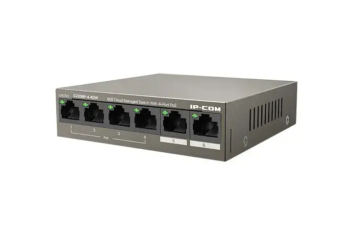 IP-COM Networks G2206P-4-63W tinklo komutatorius Valdomas Gigabit Ethernet (10/100/1000) maitinimas per Ethernet (PoE)