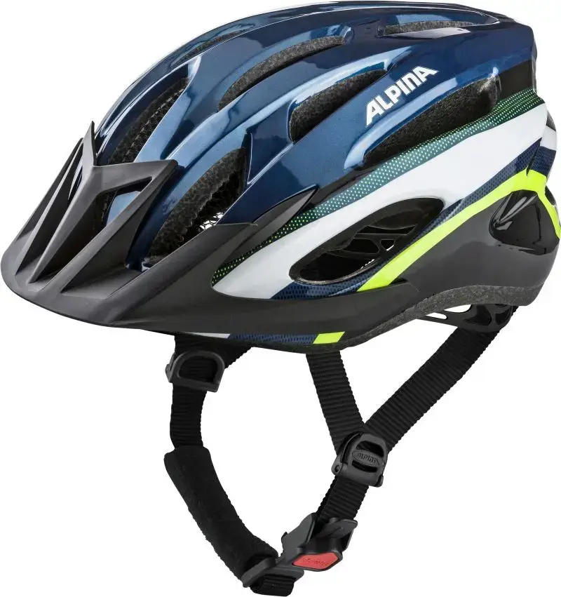 Dviračių šalmas Alpina MTB17 tamsiai mėlynas ir neoninis, 54-58 cm
