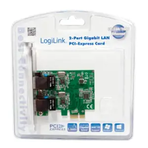 Logilink PC0075, 2 prievadų Gigabit PCI Express tinklo kortelė Logilink 2 x Gigabit Lan (RJ 45) PCIe