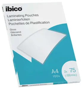 Laminavimo vokeliai Ibico, A4, 216x303 mm, 75 mik., blizgūs, 100 vnt.