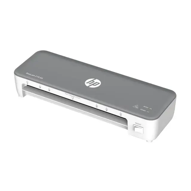 HP OneLam 270 laminator, A4, Hot, 5 pouches: A4/80 mic, grey