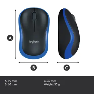 LOGITECH M185 belaidė pelė - mėlyna - EER2