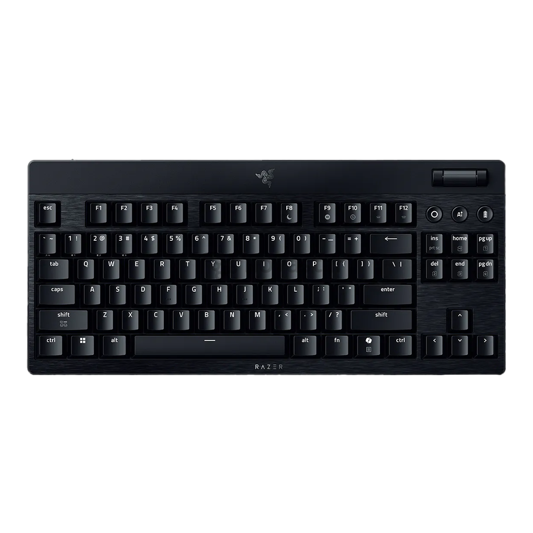 Razer | BlackWidow V4 Low-Profile Tenkeyless HyperSpeed | Keyboard | Wireless | US | Bluetooth | Green Switches | Black