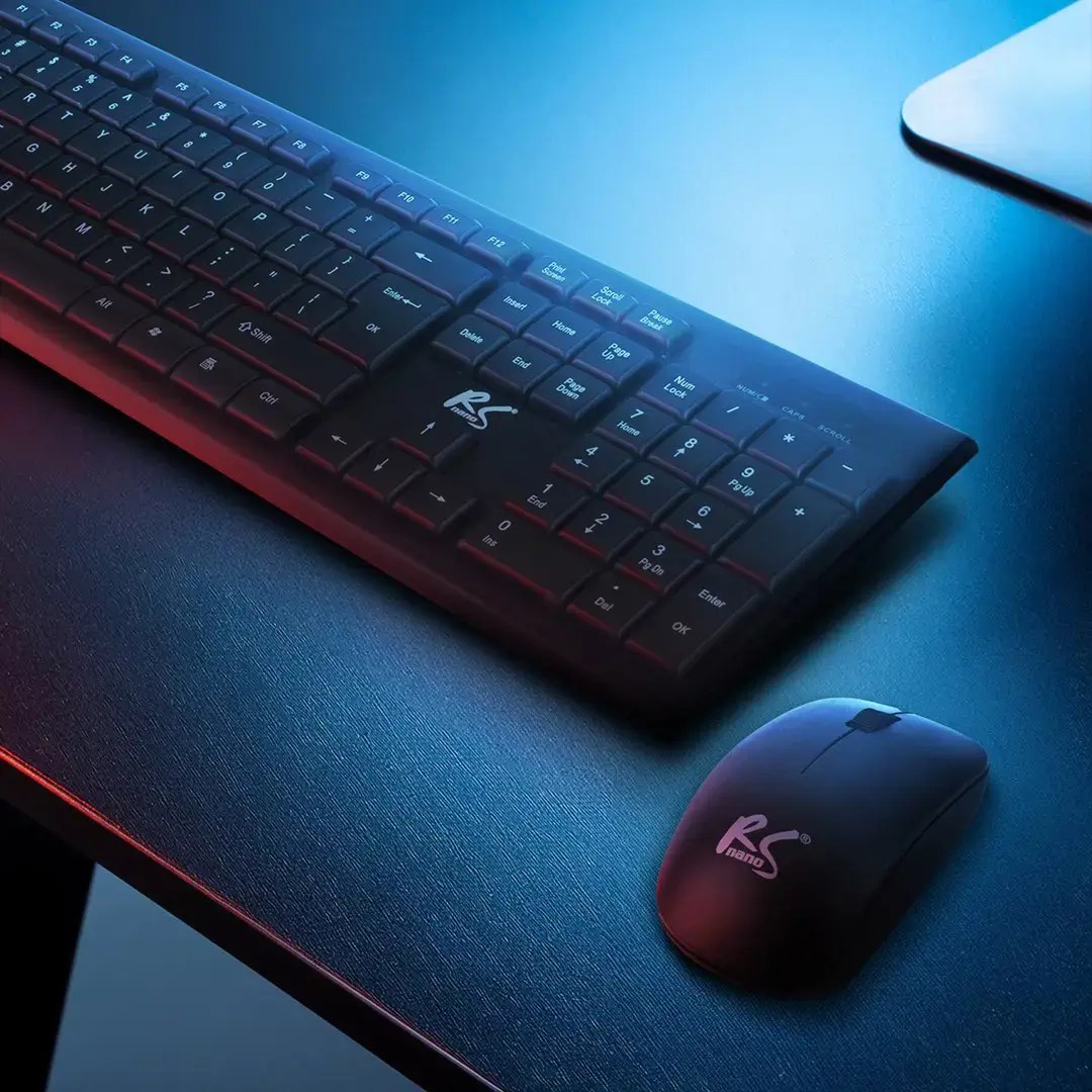 NanoRS Wireless Keyboard and Mouse Combo with Ergonomic Design – RS580 for Smooth and Efficient Use
