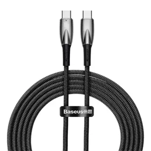 USB-C į USB-C "Baseus Glimmer" kabelis, 100 W, 2 m (juodas)