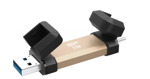 Silicon Power DS72 USB flash drive 1 TB USB Type-A / USB Type-C 3.2 Gen 2 (3.1 Gen 2) Gold