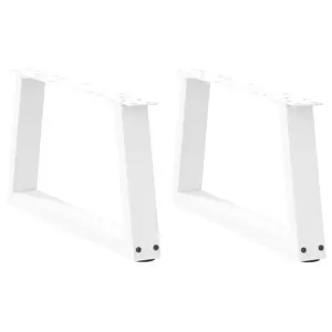 Kavos staliuko kojelės, V formos, 2 vnt., baltos, 60x(30-31,3) cm, plienas