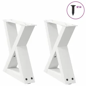 Kavos staliuko kojelės, 2 vnt., baltos, 40x(30-31,3) cm, plienas