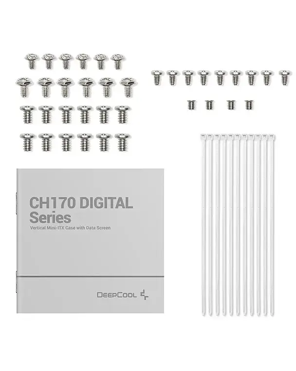 Deepcool PC Gaming Case | CH170 DIGITAL | White | Mini ITX | ATX PS2