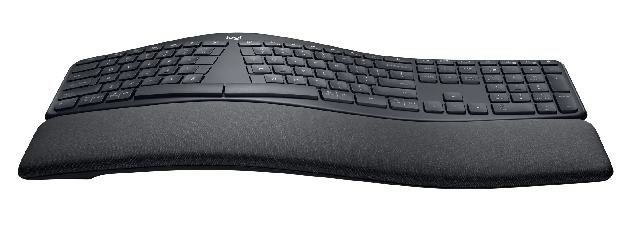 Logitech ERGO K860 for Business, Full-size (100%), Bluetooth, Semi-mechanical key switch, Graphite