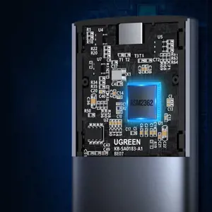 Ugreen 10903, SSD korpusas, M.2, Serial ATA III, 5 Gb/s, USB jungtis, juoda, pilka