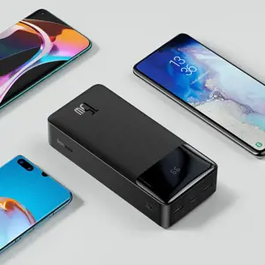 "Baseus Bipow" maitinimo bankas su ekranu 30000mAh 15W black (Overseas Edition) Black (juodas)