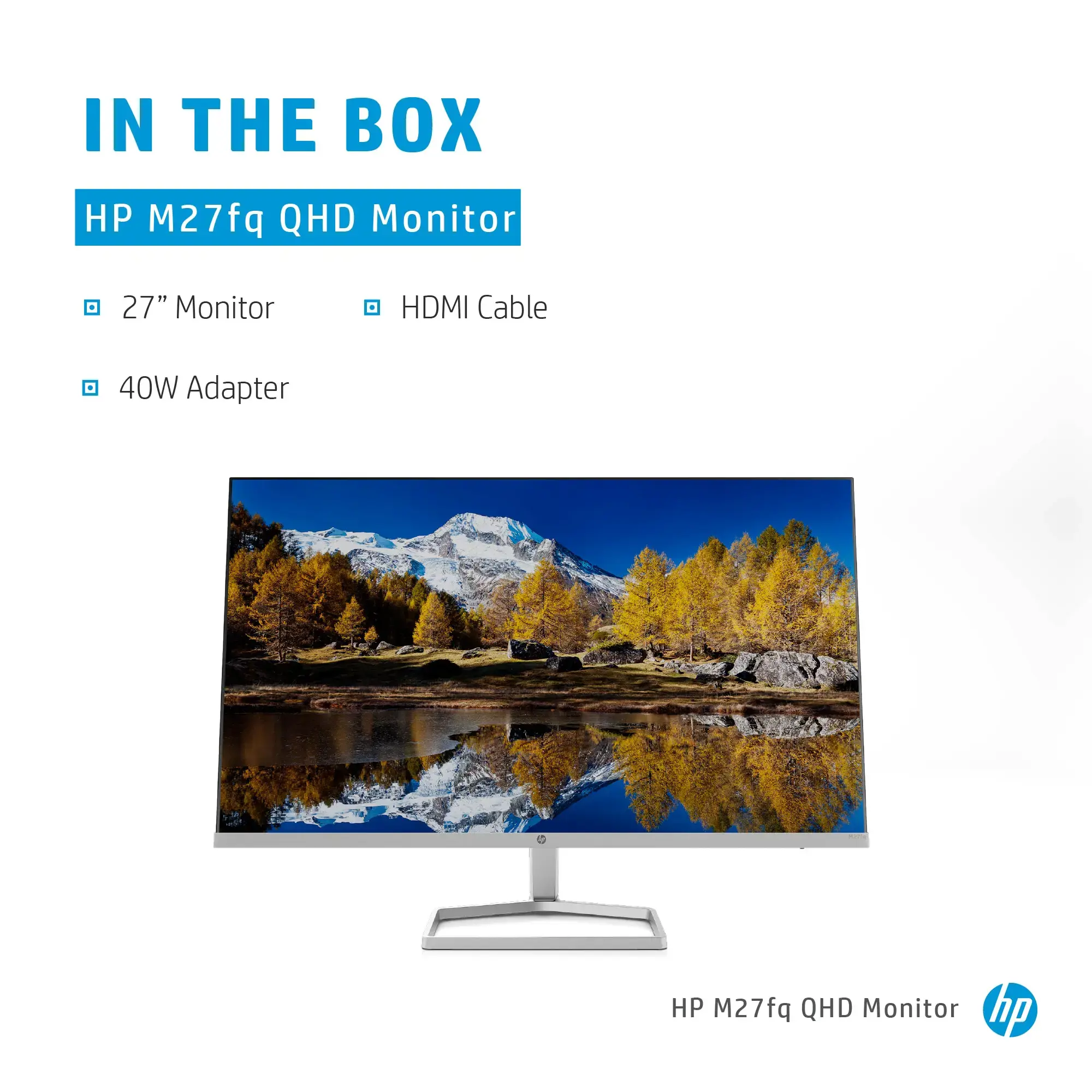 Monitorius HP M27fq, 68.6 cm (27"), 2560 x 1440 pixels, Quad HD, LED, 5 ms, Silver