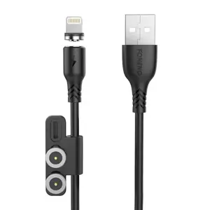 USB laidas su magnetu Foneng X62 3in1 (juodas)