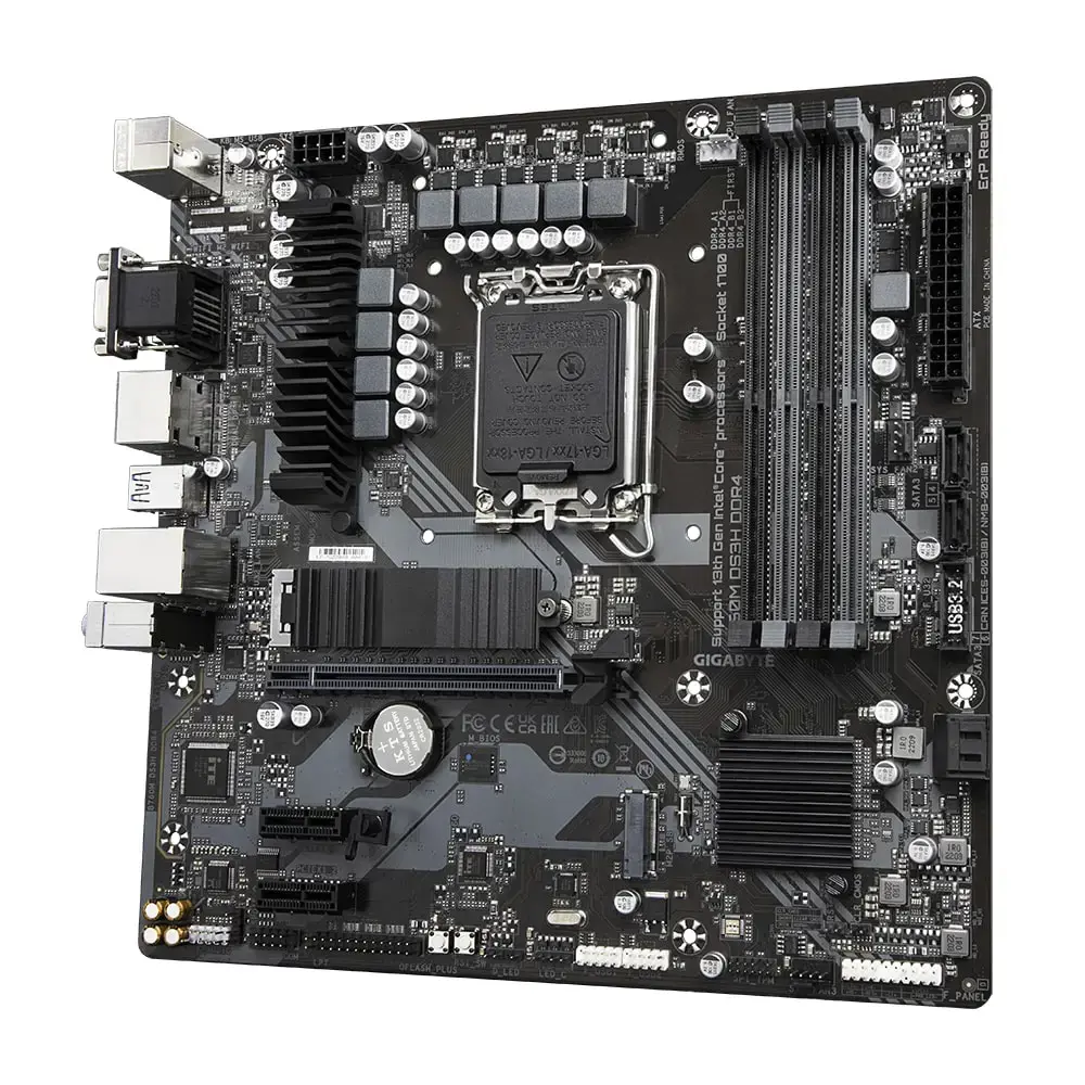 Pagrindinė plokštė GIGABYTE Intel B760 Express LGA1700 Micro-ATX Atmintis DDR4 Atminties lizdai 4 2xPCI-Express 3.0 1x 1xPCI-Express 4.0 16x 2xM.2 1x15pin D-sub 1xHDMI 2xDisplayPort 2xUSB 2.0 3xUSB 3.2 1xUSB-C 1xPS/2 1xRJ45 3xAudio prievadas B760MDS3HDDR4
