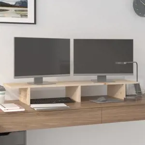 Monitoriaus stovas, 100x27x15cm, pušies medienos masyvas