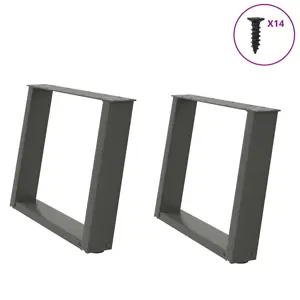 Kavos staliuko kojelės, 2 vnt., antracito spalvos, 60x(42-43) cm, plienas