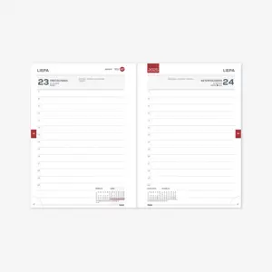 Kalendorius MOKSLO KNYGA 2025/2026, dirbtinė oda 14 x19 cm, juodos sp.