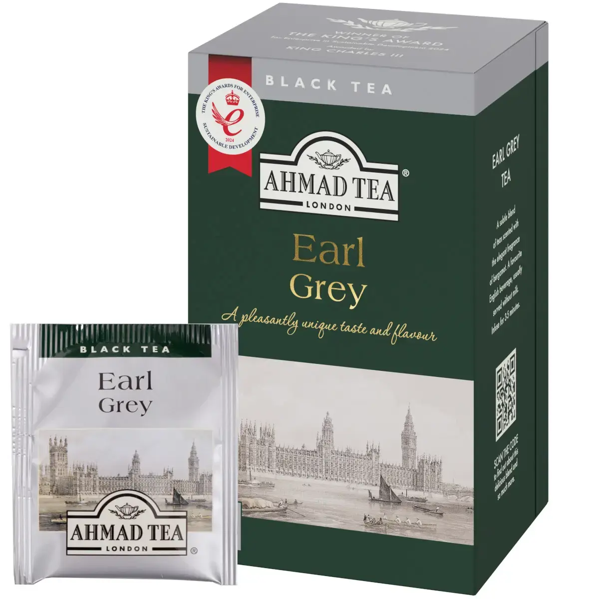 Arbata AHMAD EARL GREY, 20 arbatos pakelių folijos vokeliuose