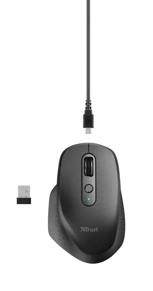 "Trust Ozaa", dešinės rankos, optinis, RF belaidis, 2400 DPI, juodas