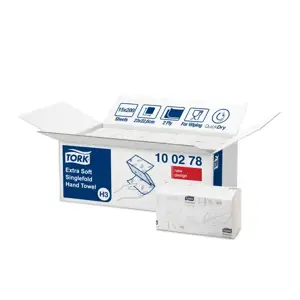 Servetėlės rankoms TORK PREMIUM EXTRA SOFT H3, 100278, 2 sl., 200 serv., 23 x 22.6 cm, balta sp.