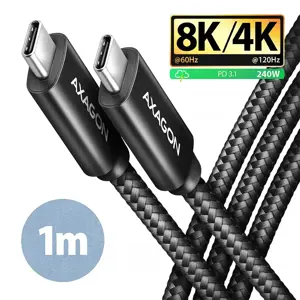 AXAGON BUCM4X-CM10AB NewGEN+ cable USB-C <-> USB-C, 1m, USB4 Gen 3×2,