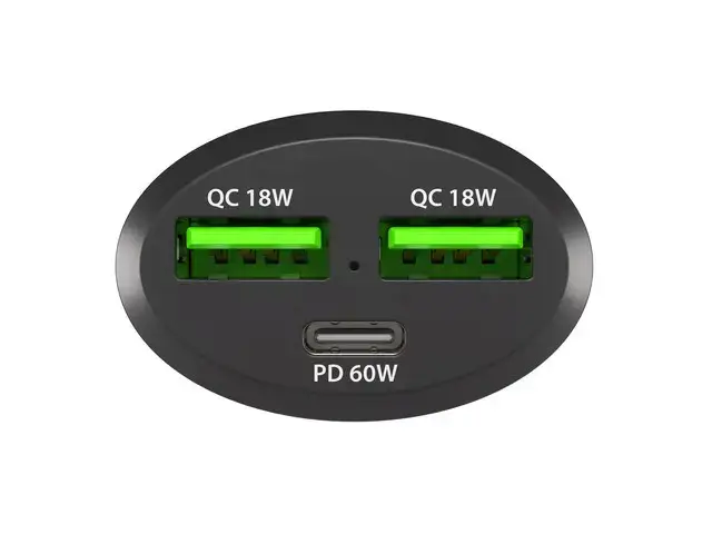 NATEC automobilinis įkroviklis Coney 2x USB 1x USB-C PD 3.0 84W QC3.0