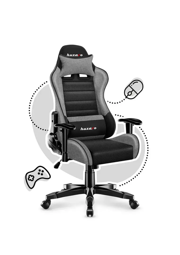 Žaidimų kėdė vaikams "Huzaro HZ-Ranger 6.0 Gray Mesh", pilka ir juoda