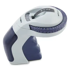 DYMO Omega Embossing Label Maker | Small Label Maker with Turn-Click Wheel and Ergonomic Design | For HomeDIY & Crafting (£/€ÄÖ & Ü), Direct thermal, Blue