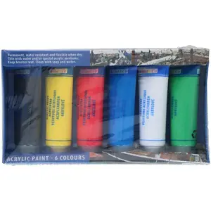Artico - akrilinių dažų rinkinys 75 ml, 6 spalvos