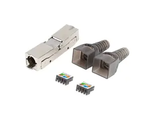 LANBERG 2x RJ-45 FTP kat. 6A kištukas 8P8C adapteris be įrankių