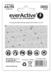 Įkraunamos baterijos everActive Ni-MH R6 AA 2600 mAh Professional Line