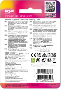 "Silicon Power" SP128GBSDXAU1V10, 128 GB, SDXC, mėlyna