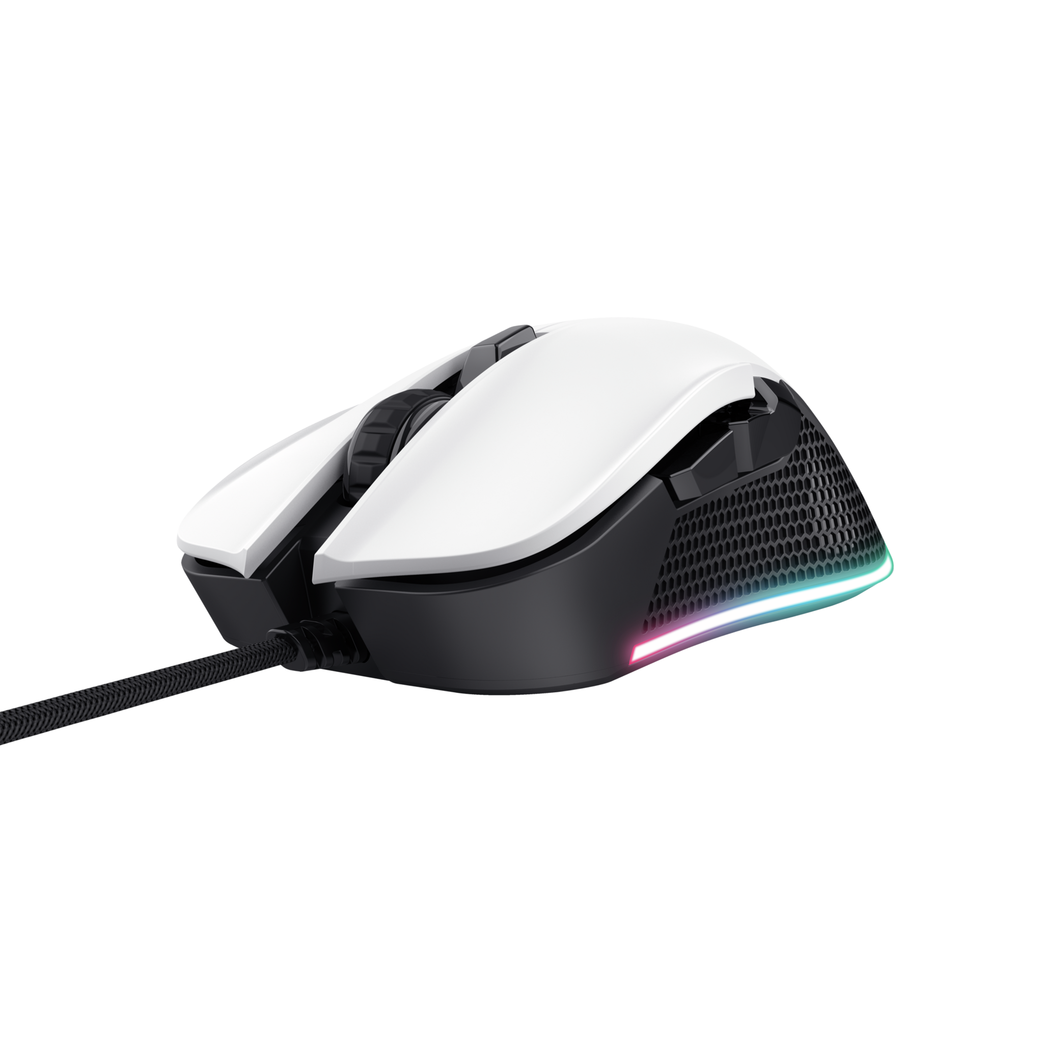 Trust GXT 922 Ybar, Right-hand, Optical, USB Type-A, 7200 DPI, Black, White