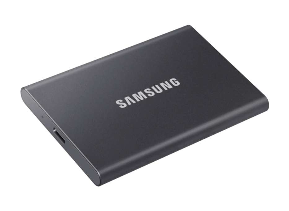 "Samsung" nešiojamasis SSD diskas T7, 2000 GB, C tipo USB, 3.2 Gen 2 (3.1 Gen 2), 1050 MB/s, apsauga nuo slaptažodžio, pilkas