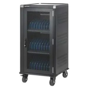 Manhattan Laptop Charging Cabinet Trolley/Cart via USB-C 65W 16" 30-bay, Suitable for USB-C laptops…