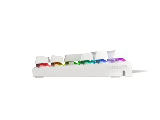 "Genesis THOR 303 TKL" žaidimų klaviatūra, RGB LED apšvietimas, JAV, balta, laidinė, rudas jungiklis