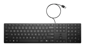 HP 320K USB Wired Keyboard - Black - EST