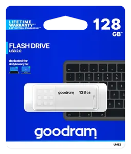 "Goodram UME2", 128 GB, A tipo USB, 2.0, 20 MB/s, dangtelis, baltos spalvos