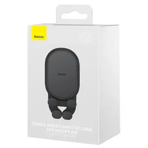 "Baseus" stabilus gravitacinis automobilinis telefono laikiklis su ventiliacijos grotelėmis (juodas)
