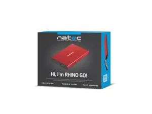 NATEC NKZ-1279 "Natec" išorinis korpusas RHINO GO, skirtas 2,5 SATA, USB 3.0, raudonos spalvos