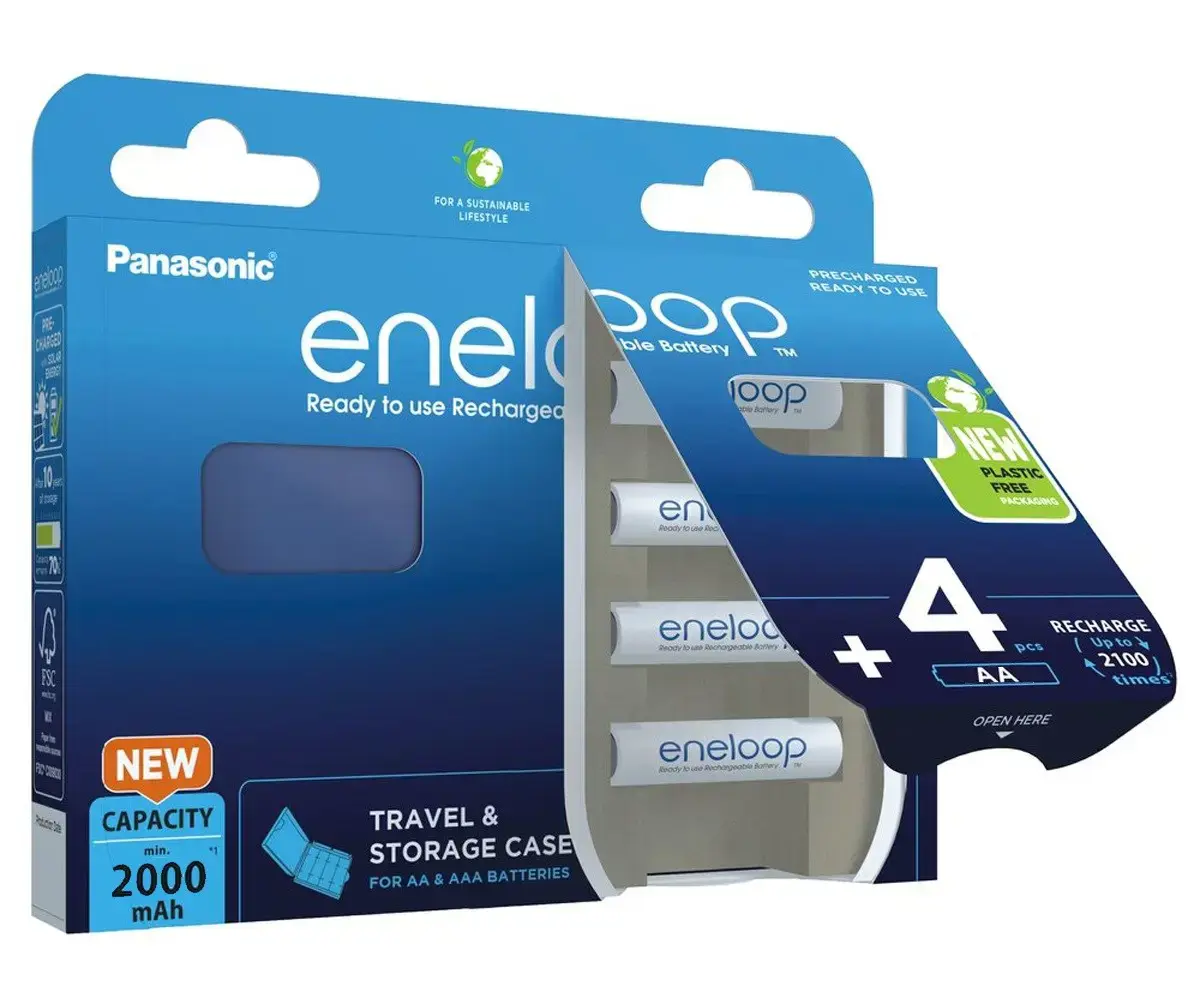 "Panasonic" įkraunamos baterijos ENELOOP BK-3MCDEC4BE AA, 2000 mAh, 4 vnt.