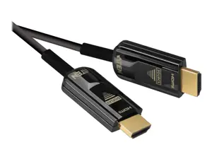 ATEN 30 m True 4K HDMI 2.0 aktyvusis optinis kabelis (True 4K@30 m), 30 m, HDMI A tipo (standartinis), HDMI A tipo (standartinis), 3D, 18 Gbit/s, juodas