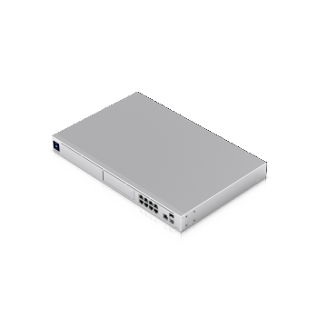 1U stovo tipo 10 Gb/s "UniFi" daugiafunkcinė sistema su 3,5" HDD išplėtimo funkcija ir 8 prievadų jungikliu