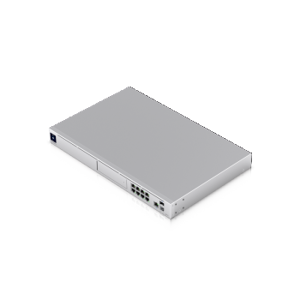 1U stovo tipo 10 Gb/s "UniFi" daugiafunkcinė sistema su 3,5" HDD išplėtimo funkcija ir 8 prievadų jungikliu