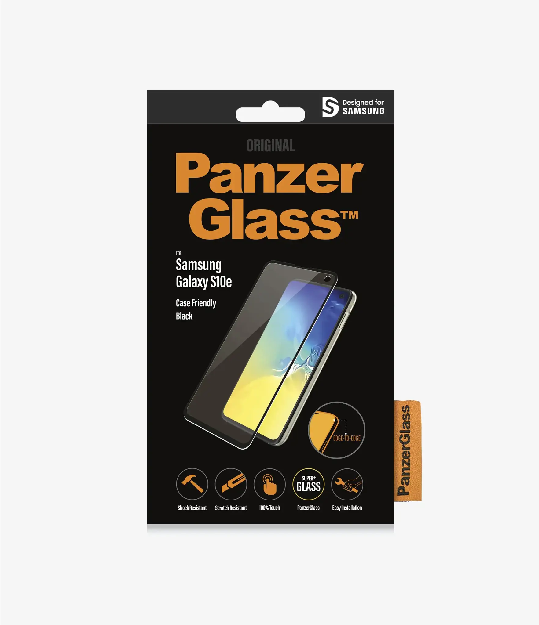 PanzerGlass ™ Samsung Galaxy S10e | Ekrano apsauga Stiklas, Skaidri ekrano apsauga, Samsung, Samsung, Samsung - Galaxy S10e, atsparus įbrėžimams, atsparus smūgiams, skaidrus, 1 vnt.