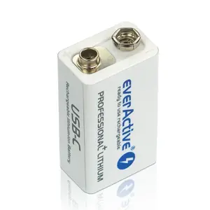 Įkraunama baterija everActive 6F22/9V Li-ion 550 mAh su USB TYPE C