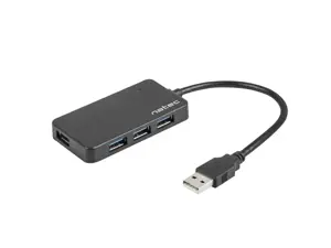 NATEC NHU-1342 "Natec" USB 3.0 šakotuvas, 4 prievadai, juodas