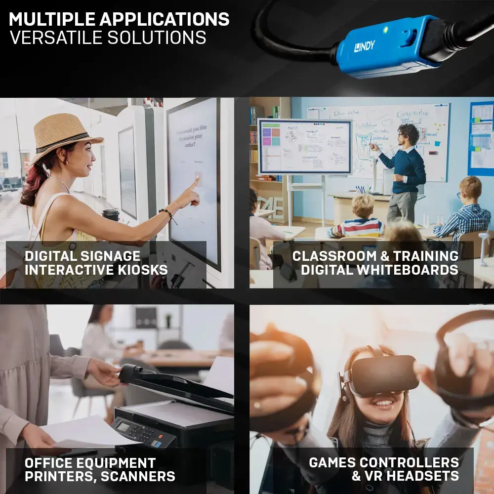 "Lindy" 10 m USB 3.0 aktyvusis ilgintuvas "Pro", 10 m, USB A, USB A, USB 3.2 Gen 1 (3.1 Gen 1), 5000 Mbps, juodas